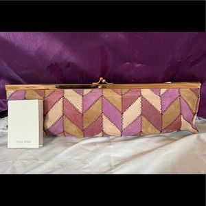 Miu Miu Patchwork Suede Envelope Clutch